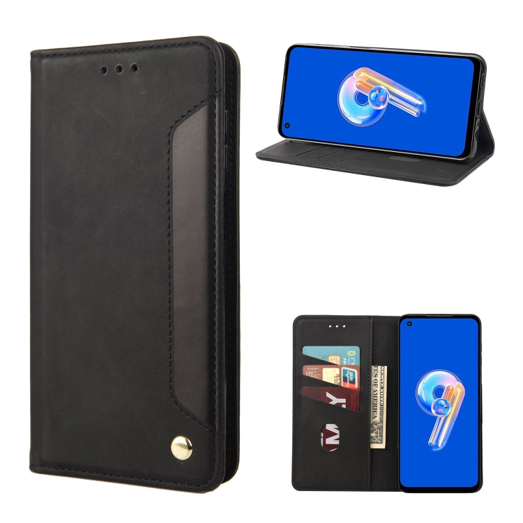 Black leather folio phone case with card slots and kickstand, phone shown