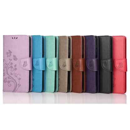 Set of butterfly flower flip leather phone cases in multiple colors with card slots