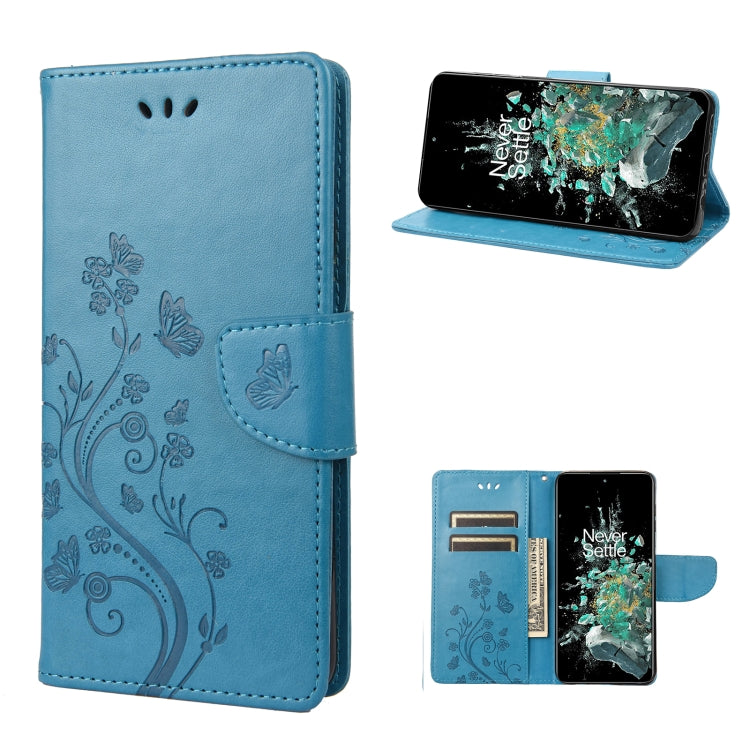 Seafoam green flip leather phone case with butterfly flower pattern and card slots