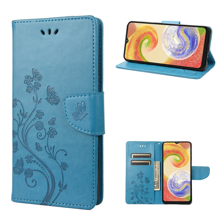 Seafoam green flip phone case with butterfly flower pattern; front cover and wallet pocket