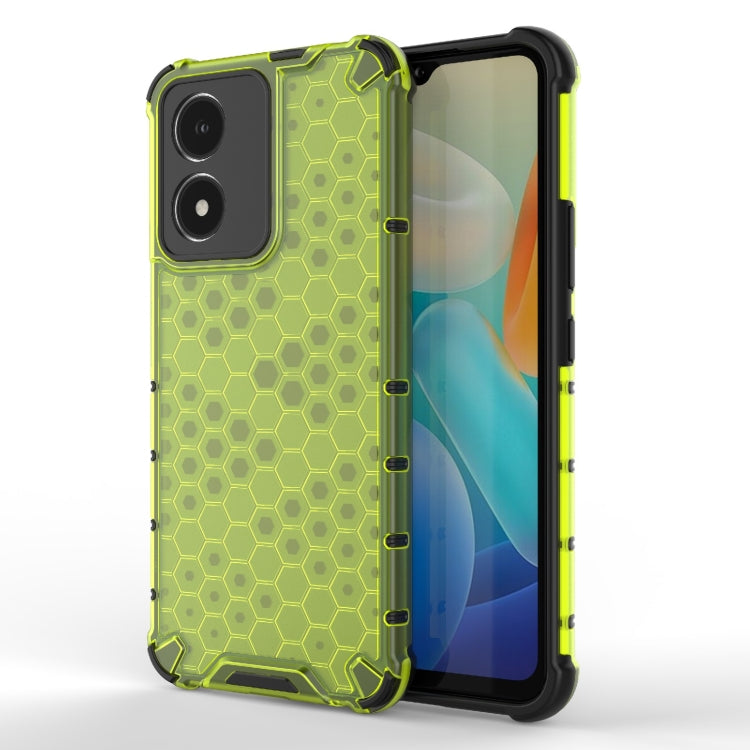 Green honeycomb phone case with hex pattern and bright neon green edge bumper