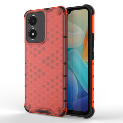 Red honeycomb phone case with hex pattern and rugged red edge bumper