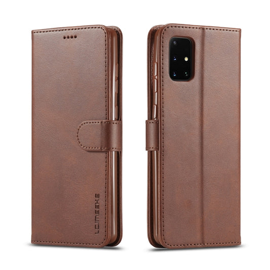 Coffee brown leather flip phone case with card holder and holder strap