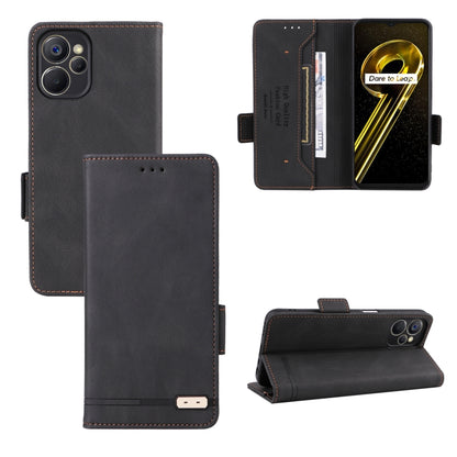 Black leather flip phone case with magnetic clasp and card slot; front cover pouch