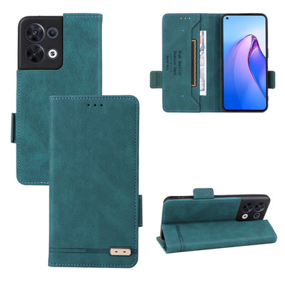 Teal magnetic clasp flip leather phone case with front cover and card pocket
