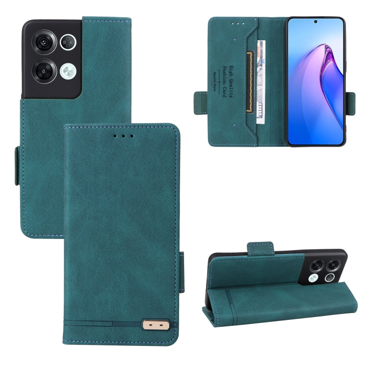 Teal magnetic clasp flip leather phone case with magnetic closure and inner card slot