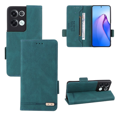 Teal magnetic clasp flip leather phone case with magnetic closure and inner card slot