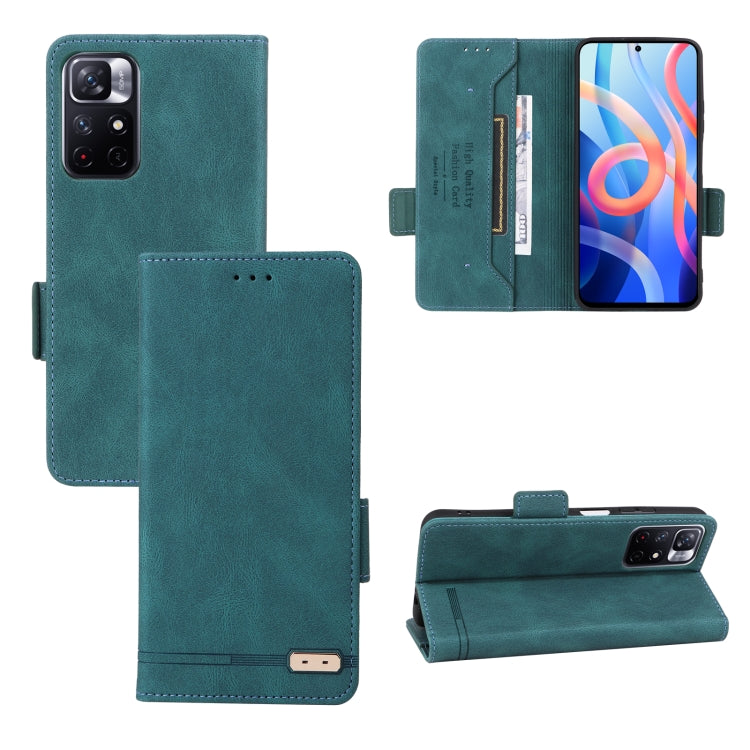 Teal magnetic clasp flip leather phone case with card slot and secure front cover