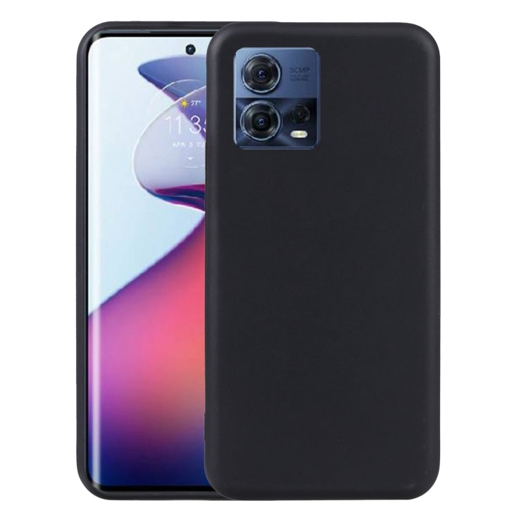 Black TPU phone case with raised camera cutout and front-edge protection.