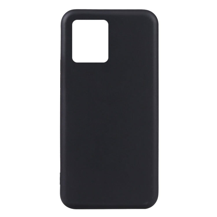 Black TPU phone case back cover with smooth finish and camera cutout.