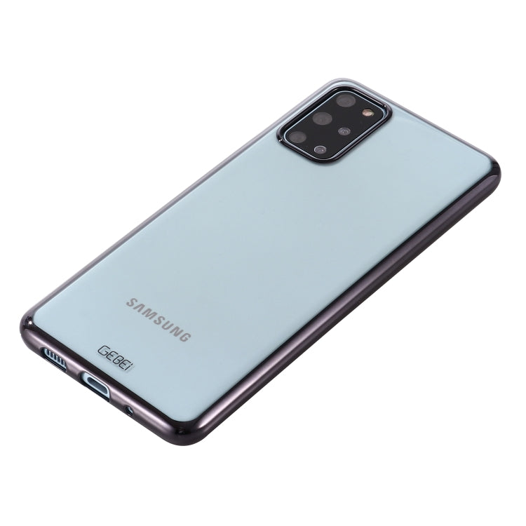 Light blue TPU case with plated edges and camera cutout
