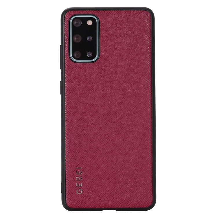 Red leather full-coverage phone case with shockproof bumper, camera cutout