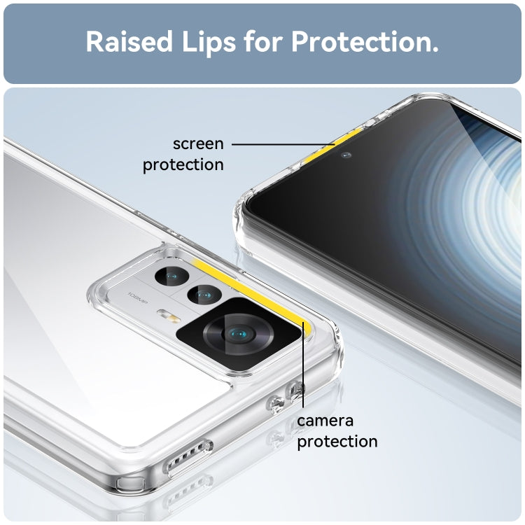 Clear TPU phone case with raised lips for screen and camera protection
