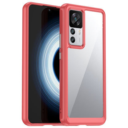 Transparent TPU phone case with red edges and camera cutout