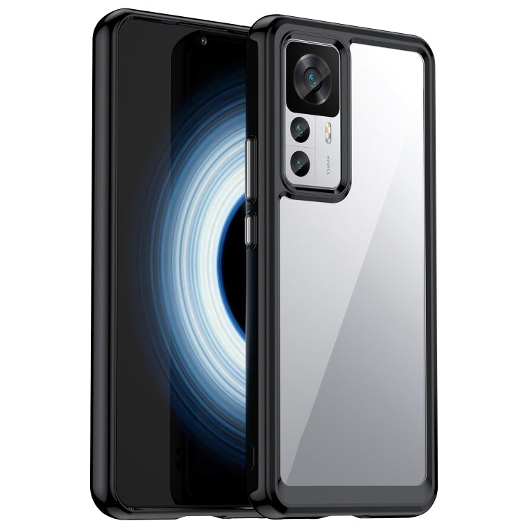 Black TPU phone case with clear back and dual-lens camera opening