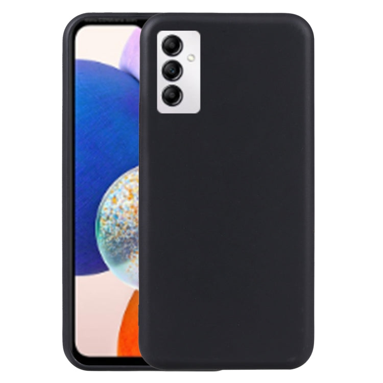 Matte black TPU phone case with camera cutout for a smartphone, slim fit