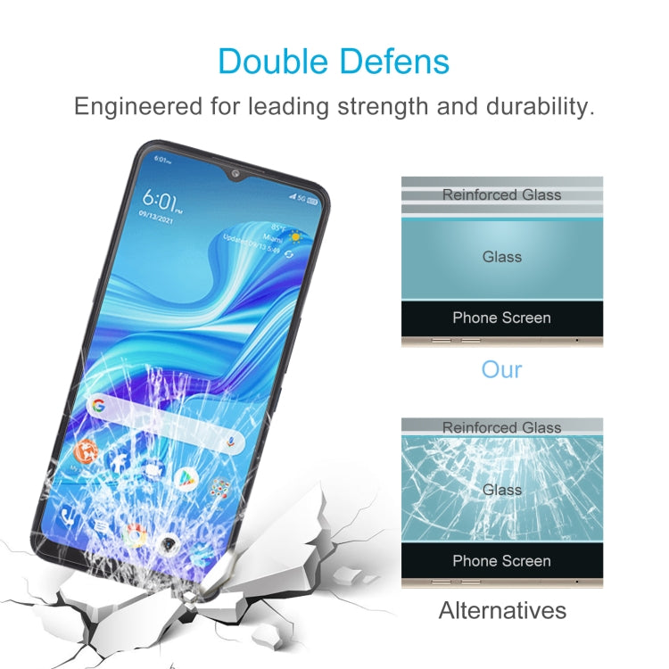 Tempered glass screen protector set (10 pcs) showing impact-resistance design