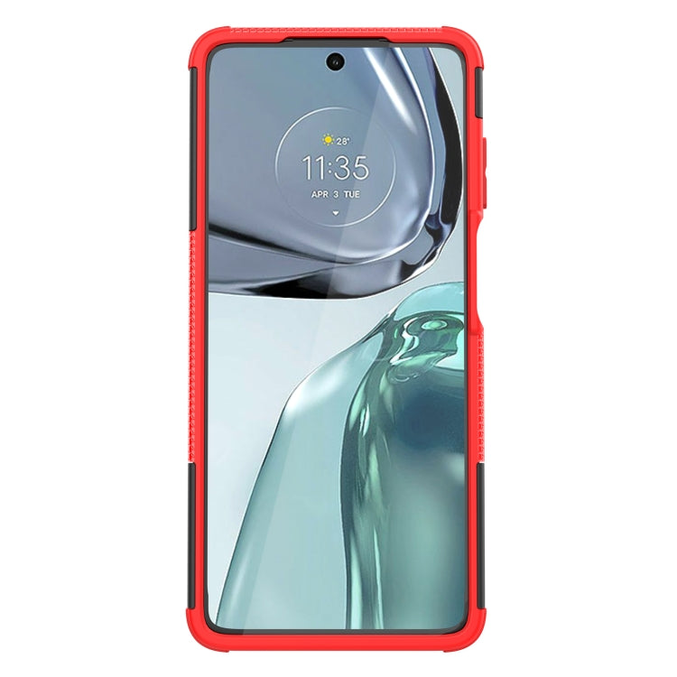 Red tire-texture TPU and PC phone case with raised edges and camera protection