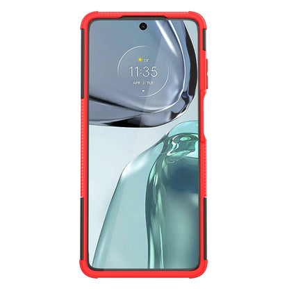 Red tire-texture TPU and PC phone case with raised edges and camera protection