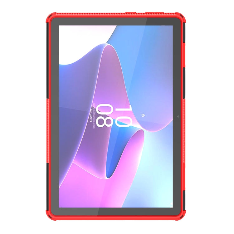 Red tire-texture tablet case with holder stand, tablet front cover, and corner protection
