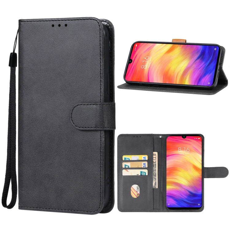 Black leather-style phone wallet case with magnetic flap, wrist strap, card slots