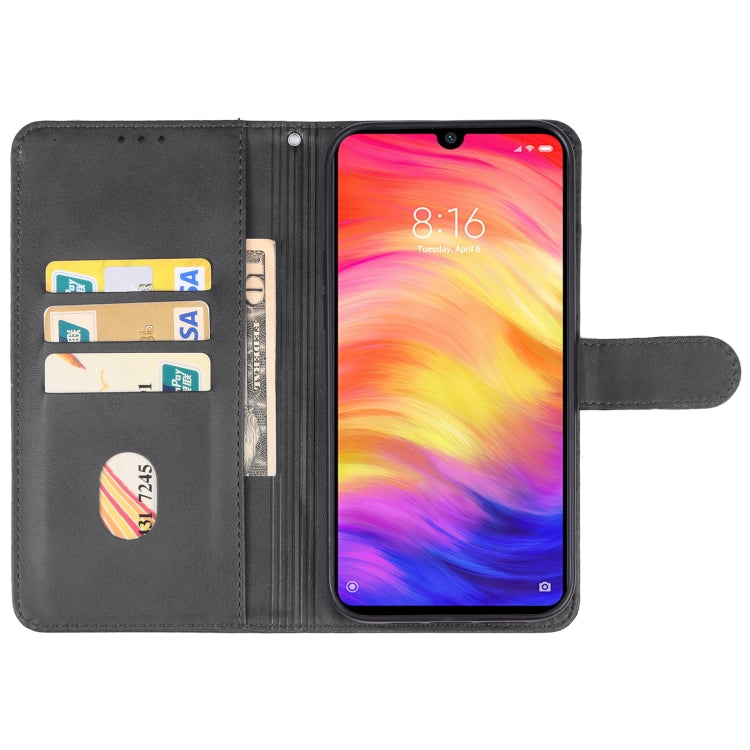Black leather-style phone wallet case open with card slots and phone holder