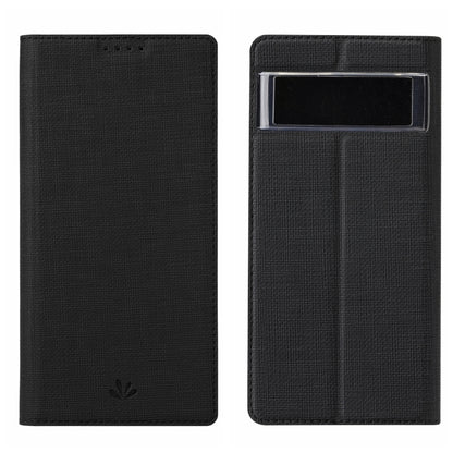 Black leather folio phone case with front cover and back card slot window