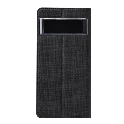 Black leather folio phone case with back card slot window