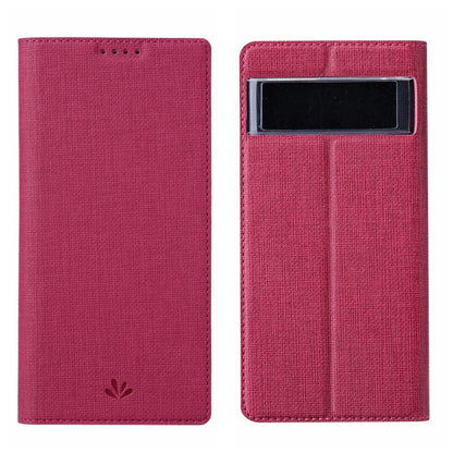 Rose red leather folio phone case with front cover and back card slot window