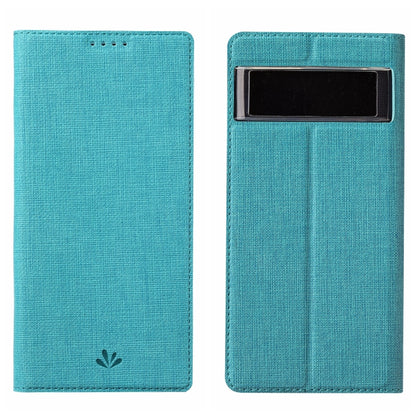 Blue leather folio phone case with front cover and back card slot window
