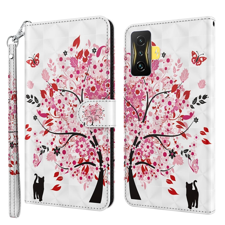 Phone case with red cherry blossom tree design and black cat silhouettes, folio flap