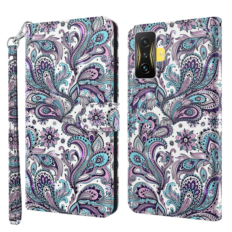 Decorative phone case with paisley bird pattern, purple and teal