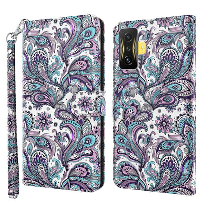 Decorative phone case with paisley bird pattern, purple and teal