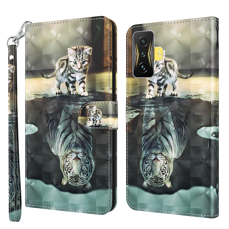 Wallet phone case with kitten print and mirror zebra art