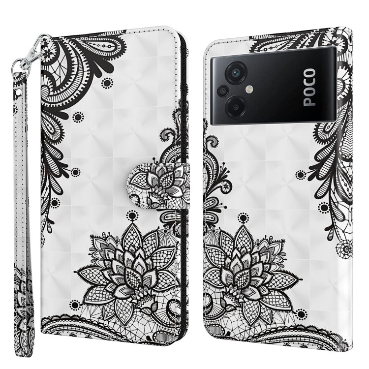 White folio phone case with black floral mandala and lotus design