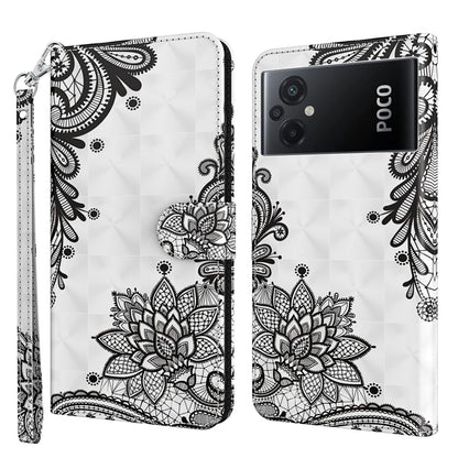White folio phone case with black floral mandala and lotus design