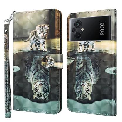 Wallet phone case with tabby cat artwork, flip cover, card slot, wrist strap