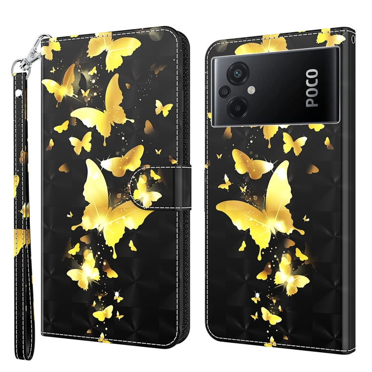 Wallet phone case with yellow butterflies on black, flip cover and camera cutouts