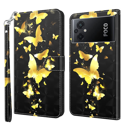 Wallet phone case with yellow butterflies on black, flip cover and camera cutouts