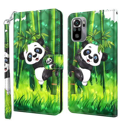 Wallet phone case with panda and bamboo print, flip cover, card slot, wrist strap