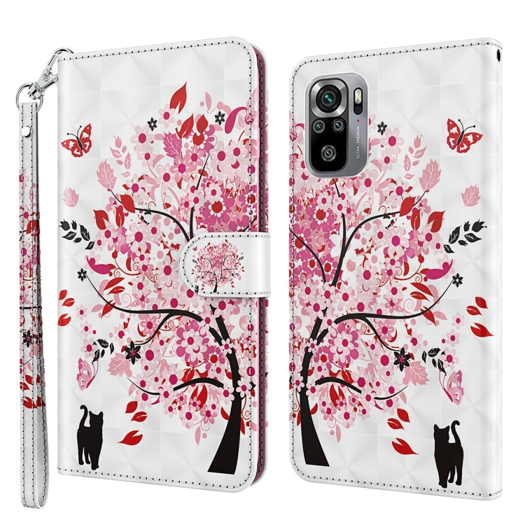 Wallet phone case with red blossom tree and cat silhouettes, flip cover, strap