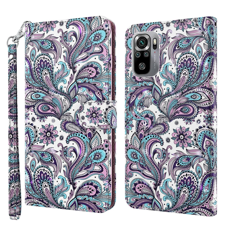 Wallet phone case with purple teal paisley pattern, flip cover and card slot