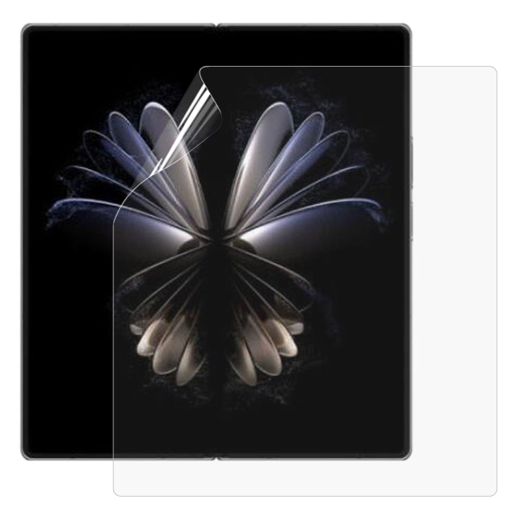 Full-screen hydrogel screen protector film for a foldable phone front display