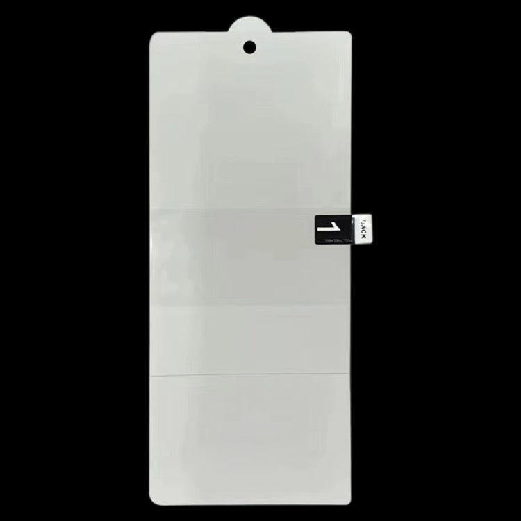 Transparent hydrogel front screen protector film with cutout and alignment hole