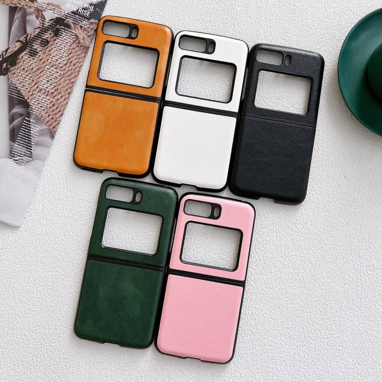 Two-tone litchi-texture PU phone cases in multiple colors, showing black trim.