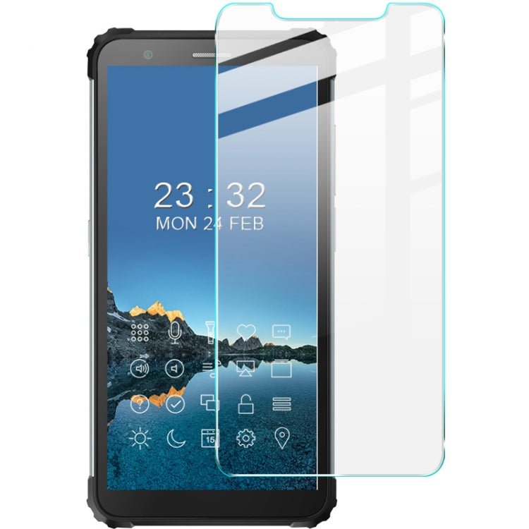 Tempered glass screen protector film on smartphone, clear coverage with curved edges