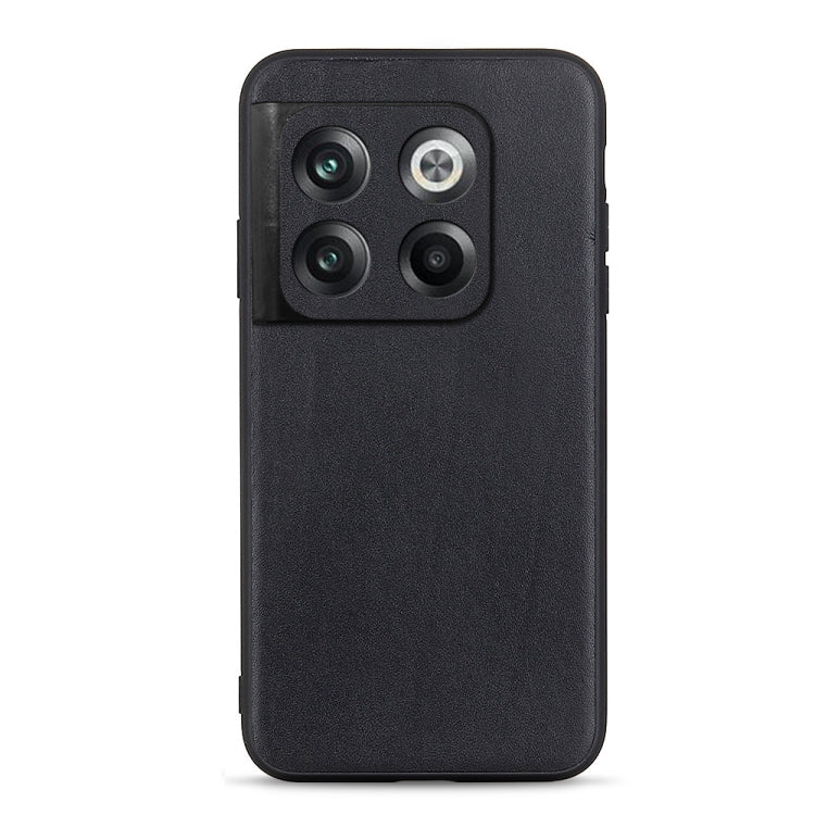 Black lambskin-textured genuine leather phone case with camera cutouts for Ace Pro/10T