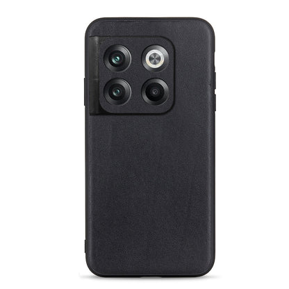 Black lambskin-textured genuine leather phone case with camera cutouts for Ace Pro/10T
