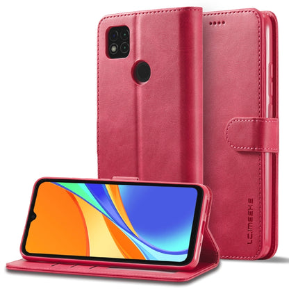 Calf texture leather phone case folio with magnetic strap and kickstand, rose pink