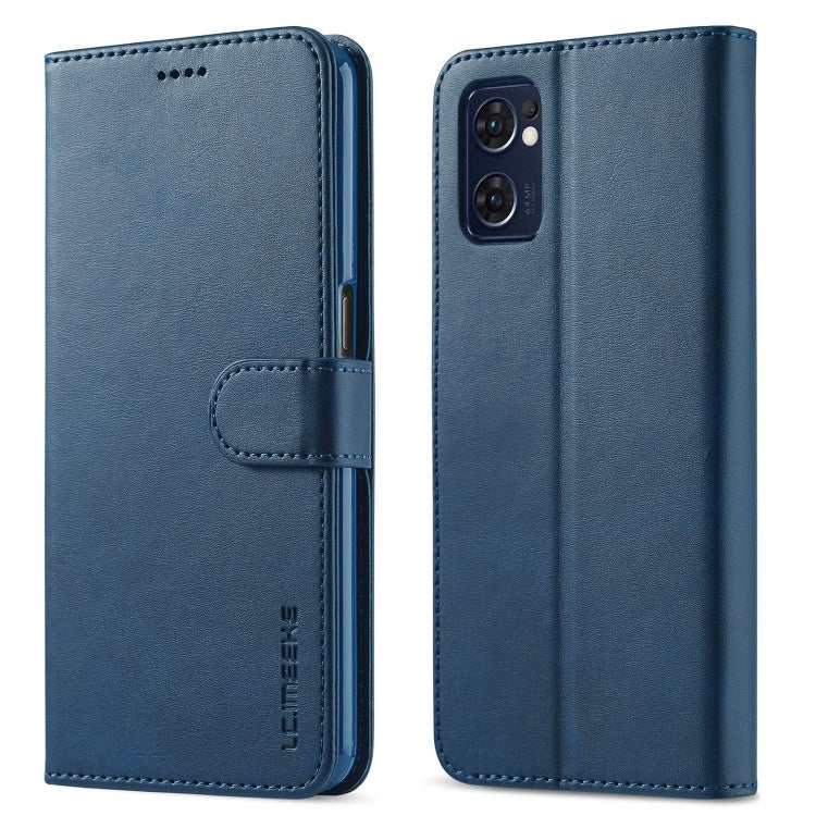 Blue calf-texture leather phone wallet case with flip cover and camera cutout
